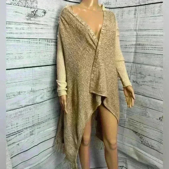 Love by Design Nordstrom Fringe knitted cardigan size XS tan beige Boho e5 - Picture 1 of 8